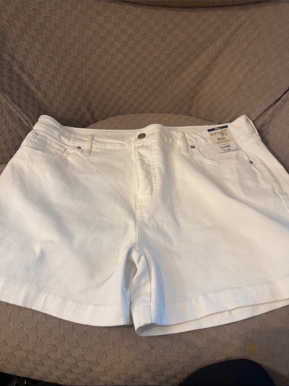 Terra & Sky White Denim Jean Shorts - Classic Five-Pocket Style